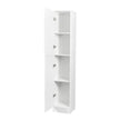 Freestanding Cabinet With Inadjustable Shelves And Two Doors For Kitchen, Dining Room, White