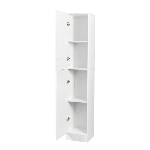 Freestanding Cabinet With Inadjustable Shelves And Two Doors For Kitchen, Dining Room, White