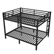 Metal Queen Over Queen Bunk Bed For Teens And Adults,Space Saving Noise Reduced No Box Spring Needed, Black