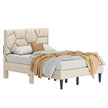 Queen Bed Frame, Linen Storage Headboard, Strong And Stable, No Noise, No Box Spring, Easy To Assemble