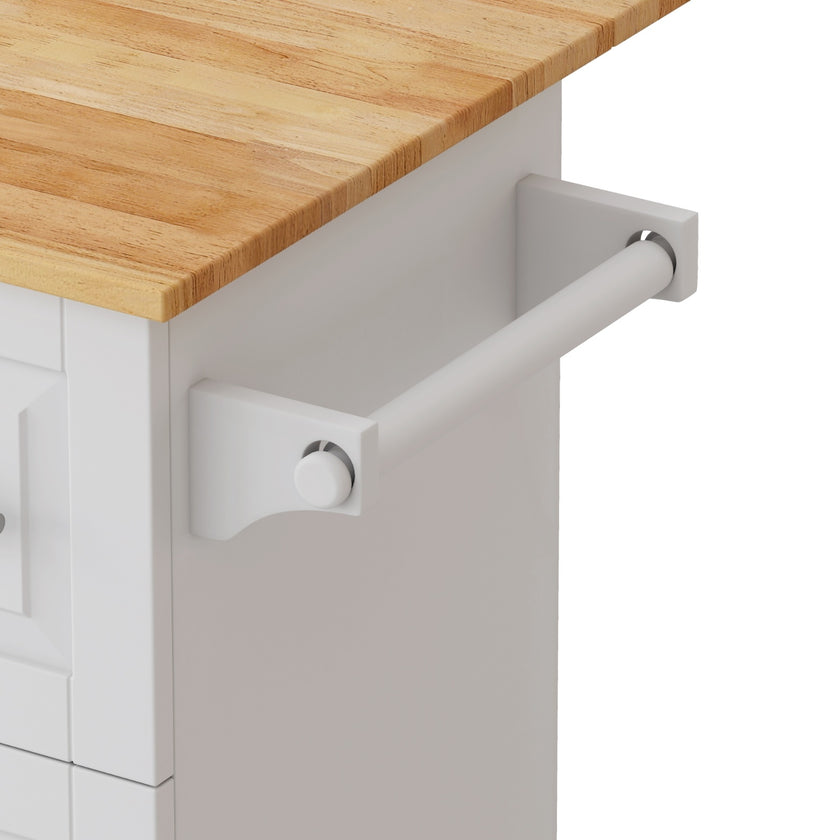 Kitchen Island Cart With Cabinet, 3 Drawers, Spice Rack, Towel Rack, 43.31  Wide