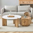 Fashionable And Versatile MDF Material Coffee Table Set, Unlocking A New Style In The Living Room.All Are Made Of MDF Material, With White And Wood Textured Stickers On The Surface.