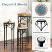 Decorative Flower Display Holder With Ceramic Top For Patio