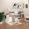 L-Shaped Desk 55 360 Rotating White Corner Computer Workstation With Storage