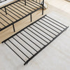 Twin Size Metal Daybed Frame With Trundle, Heavy Duty Steel Slat Support Sofa Bed Platform With Headboard, No Box Spring Needed, Black