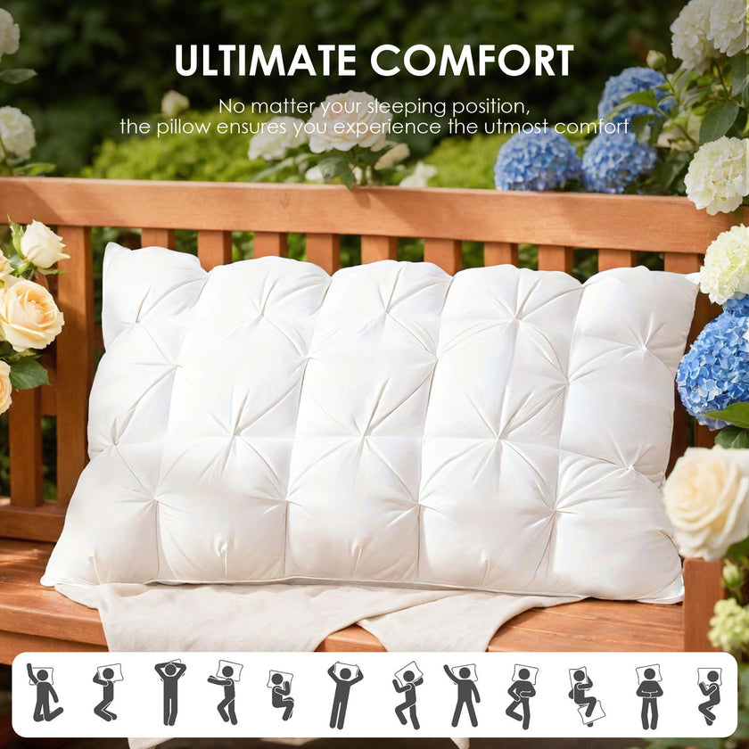 Brushed Twist Pillow, Down Pillow, Down Fiber Two-in-one Pillow,  Double-layer Design, Breathable, OKO-100 Certified