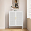NO LOCK, Metal Storage Cabinet With 2 Doors And 2 Adjustable Shelves, Steel Storage Cabinet, Metal File Cabinet For Home Office School Gym, White
