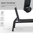 Chaise Lounge Chair Black With Wheels Adjustable Backrest Breathable For Sunbathing Patio
