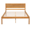 Platform Bed Frame With Headboard, Wood Slat Support, No Box Spring Needed, Full, Oak