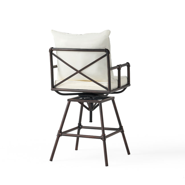Outdoor Terrace Rotating Soft Cushion Adjustable Height Bar Stool Adjustable Height