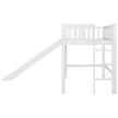 Twin Size Low Loft Bed With Ladder And Slide,White
