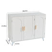 Sideboard Buffet Cabinet With 3 Doors And Removable Shelves, For Living Room, Dining Room, Ivory Whi