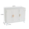 Sideboard Buffet Cabinet With 3 Doors And Removable Shelves, For Living Room, Dining Room, Ivory Whi