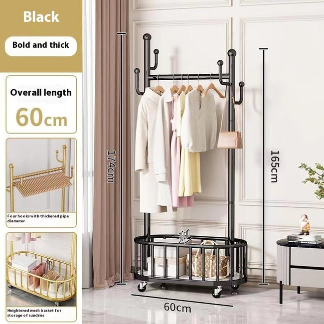 Coat And Cap Floor Bedroom And Household Mobile Clothes Hanger