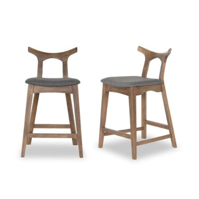 Hester Solid Wood Upholstered Square Bar Chair  Set Of 2