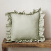 Ruffled Pillow Cover With Core Linen Pillow Living Room