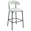 26 Counter Height Bar Stools Teddy Fabric Cover Kitchen Island Counter Bar Stool With Black Powder Coating Base And Footrest