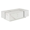 Rectangular Sliding Top Coffee Table With 2 Drawers And 2 Hidden Storage For Living Room 47.2