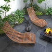 Outdoor Acacia Wood Rocking Chair With Widened Slatted Seat And High Back