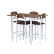 TOPMAX Farmhouse 5pc Counter Height Dining Set With Drop Leaf, White
