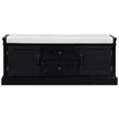 TREXM Storage Bench With Drawers, Cabinets & Removable Cushion For Living Room