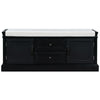 TREXM Storage Bench With Drawers, Cabinets & Removable Cushion For Living Room