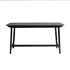Mid-Century Modern Dining Table With Trestle Base, Black Ash Veneer