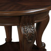 22'' Retro Round End Table,Solid Wood Sofa Side Table With Shelf,Living Room Corner Table Easy Assem