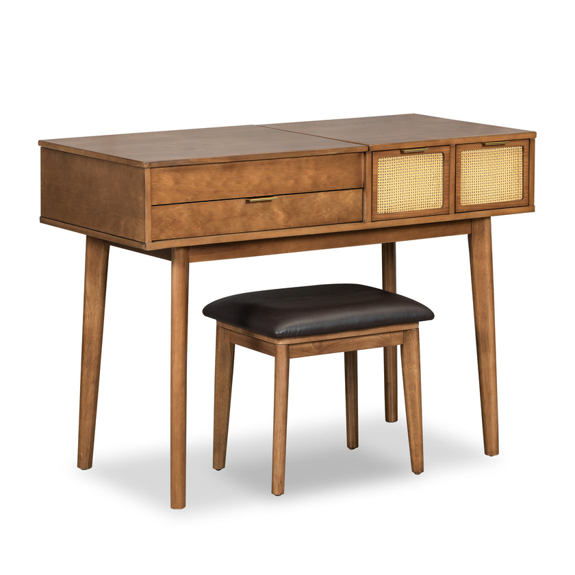 43.3 Inches, Classic Wooden Makeup Vanity Set