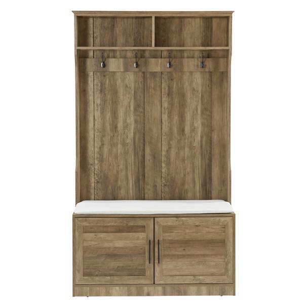2 Storage Racks, 4 Storage Cabinets With 4 Clothes Hooks And 1 Sponge Pad, Multiple Wardrobe Storage Racks For Bedroom And Porch, Coat Rack, Shoe Cabinet, Light Color