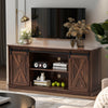 65-inch Solid Wood TV Cabinet With Double-layer Storage Space Sliding Door, Modern Living Room Furniture