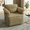 360 Degree Square Swivel Accent Sofa Chair,Fluffy Fabric Lounge Wide Upholstered Reading Chair With Gold Metal Legs, Comfortable Armchair For Living Room,Bedroom,Office