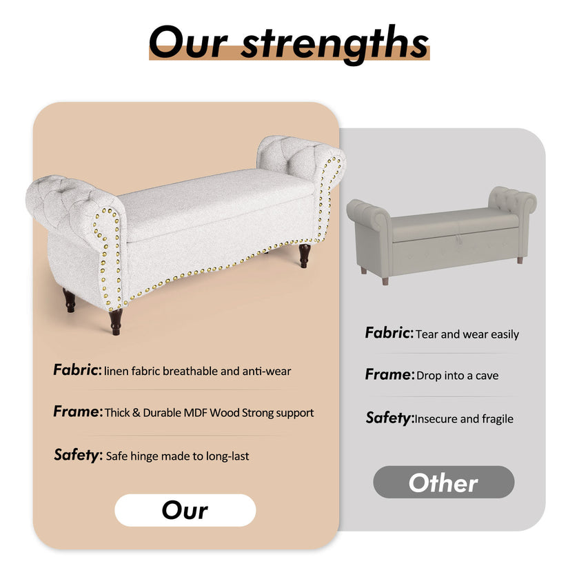 53 Length Upholstered Bench & Ottoman