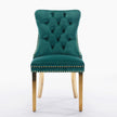 High-end Tufted Solid Wood Contemporary Velvet Upholstered Dining Chair With Golden Stainless Steel Plating Legs,Nailhead Trim,Set Of 2