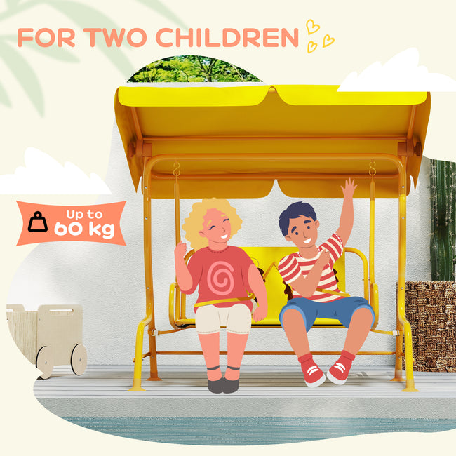 Kids Patio Swing Chair with Adjustable Canopy