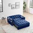Leeper Sofa Couch W Pull Out Bed, 55 Modern Velvet Convertible Sleeper Sofa Bed, Small Love Seat Sofa Bed W Pillows  Side Pockets For Small Space, Living Room, Apartment,Blue