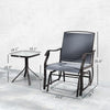 3 Piece Outdoor Glider Chair With Coffee Table And 2 Patio Chairs Supports Up To 352 Lbs For Backyard And Garden Gray