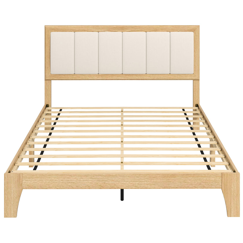 Full Bed Frame With Headboard Full Size Platform Bed Frame With Wooden Slats No Box Spring Needed Easy Assembly Oak