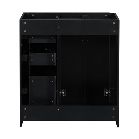 30'' Bathroom Vanity Without Sink,Solid Wood Frame Bathroom Storage Cabinet Only, Freestanding Vanity Set With 3 Drawers& Soft Closing Doors