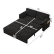 63-inch Large Folding Sofa Bed Velvet Multifunctional Double Sofa Bed, Three Modes Switch, Suitable For Sitting, Lying And Sleeping, Suitable For Living Room, Bedroom, Apartment, Office