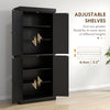 6 Tier Pantry Haven  Modern Freestanding Storage Cabinet With Adjustable Shelves  Sleek Black