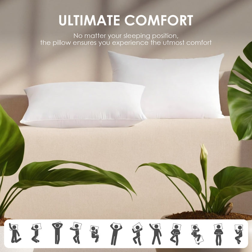 White Square Pillow Two Bubble Bags Suitable For Bed Cushions, Sofa Cushions, Garden Cushions, Cushion Core, Breathable, Hand Washable, OKO-100 Certified