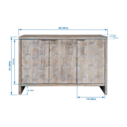Farmhouse Style 3-door Wooden Cabinet