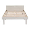 Modern Twin Platform Bed Frame With USB Ports, White Washed Color