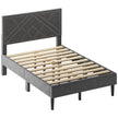 Queen Bed Frame, Linen Storage Headboard, Strong And Stable, No Noise,Under Bed Storage, No Box Spring,Weight 485lbs
