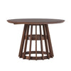 Modern Round Solid Wood Dining Table With Pedestal Base, Brown