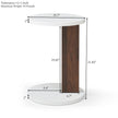 C-Shaped End Table, Small Side Table For Couch, Sofa Table With Wood Frame For Living Room, Bedroom, Bedside, Rustic