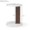 C-Shaped End Table, Small Side Table For Couch, Sofa Table With Wood Frame For Living Room, Bedroom, Bedside, Rustic