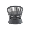 26.7 Modern Gray Wicker Lounge Chair With Rattan And Iron Frame, Featuring A Stylish Round Design, Perfect For Living Room, Patio, Or Balcony Relaxation