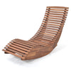Outdoor Acacia Wood Rocking Chair With Widened Slatted Seat And High Back